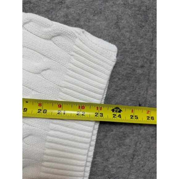 Polo Ralph Lauren NWT Women’s 2XL White V-neck Jumper Cable Knit Sweater Vest - Picture 5 of 6